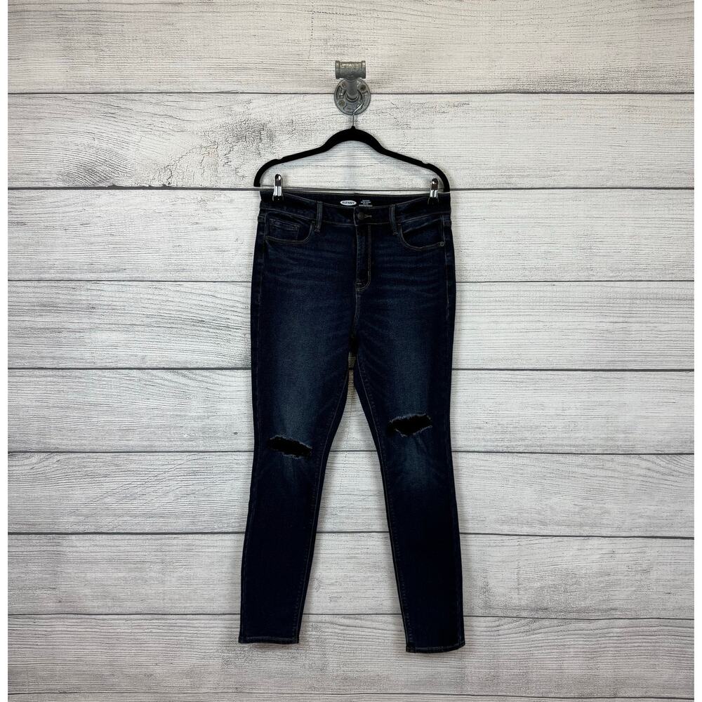 Old Navy Women's Dark Washed Rockstar High Rise Super Skinny Jeans Size 10